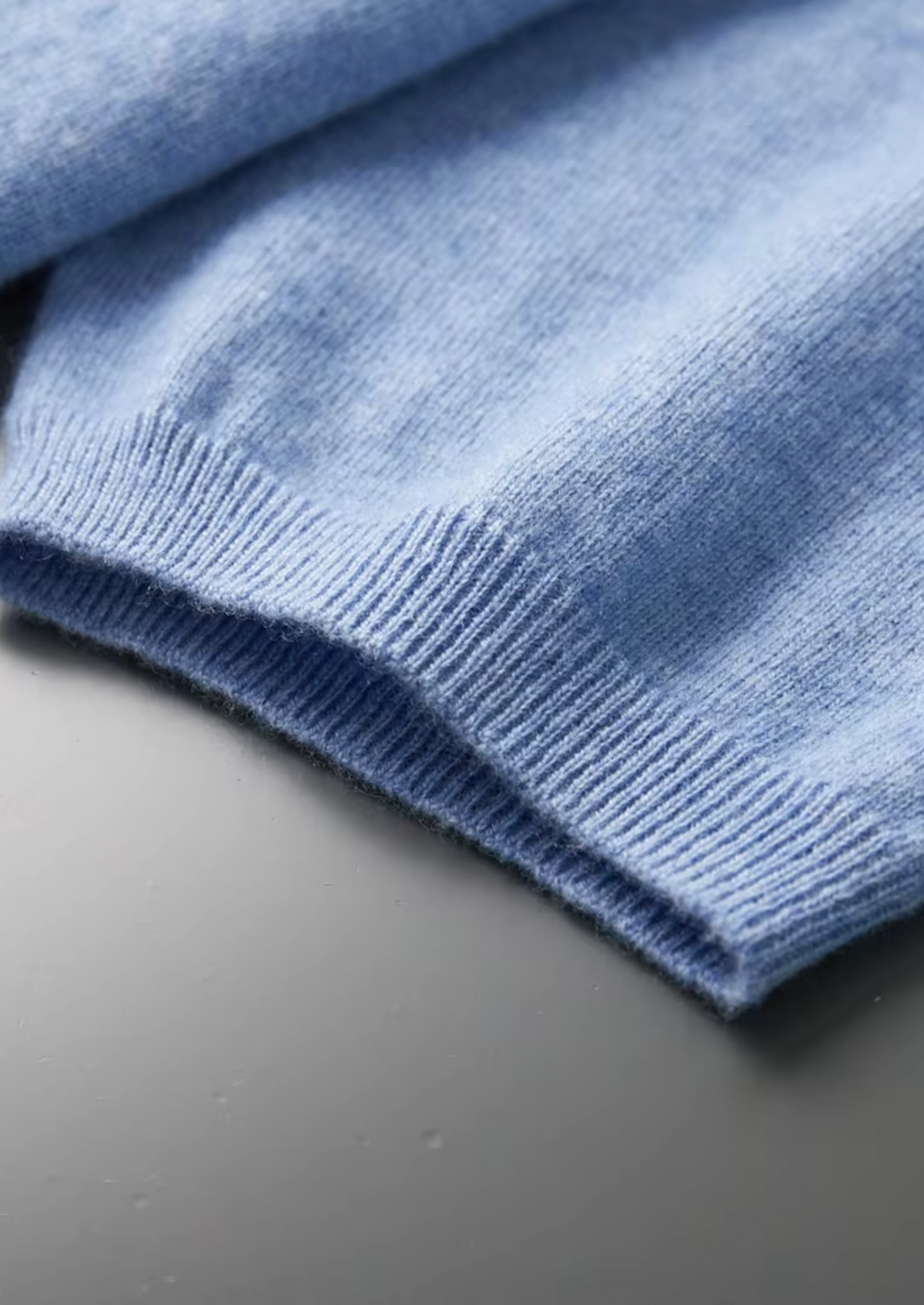 Premium Cashmere Classic Crewneck T-Shirt - Light Blue | Portovelli