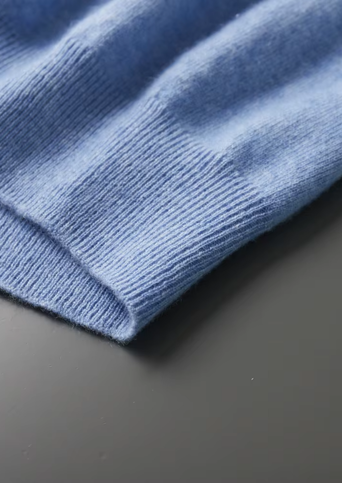 Premium Cashmere Classic Crewneck T-Shirt - Light Blue | Portovelli