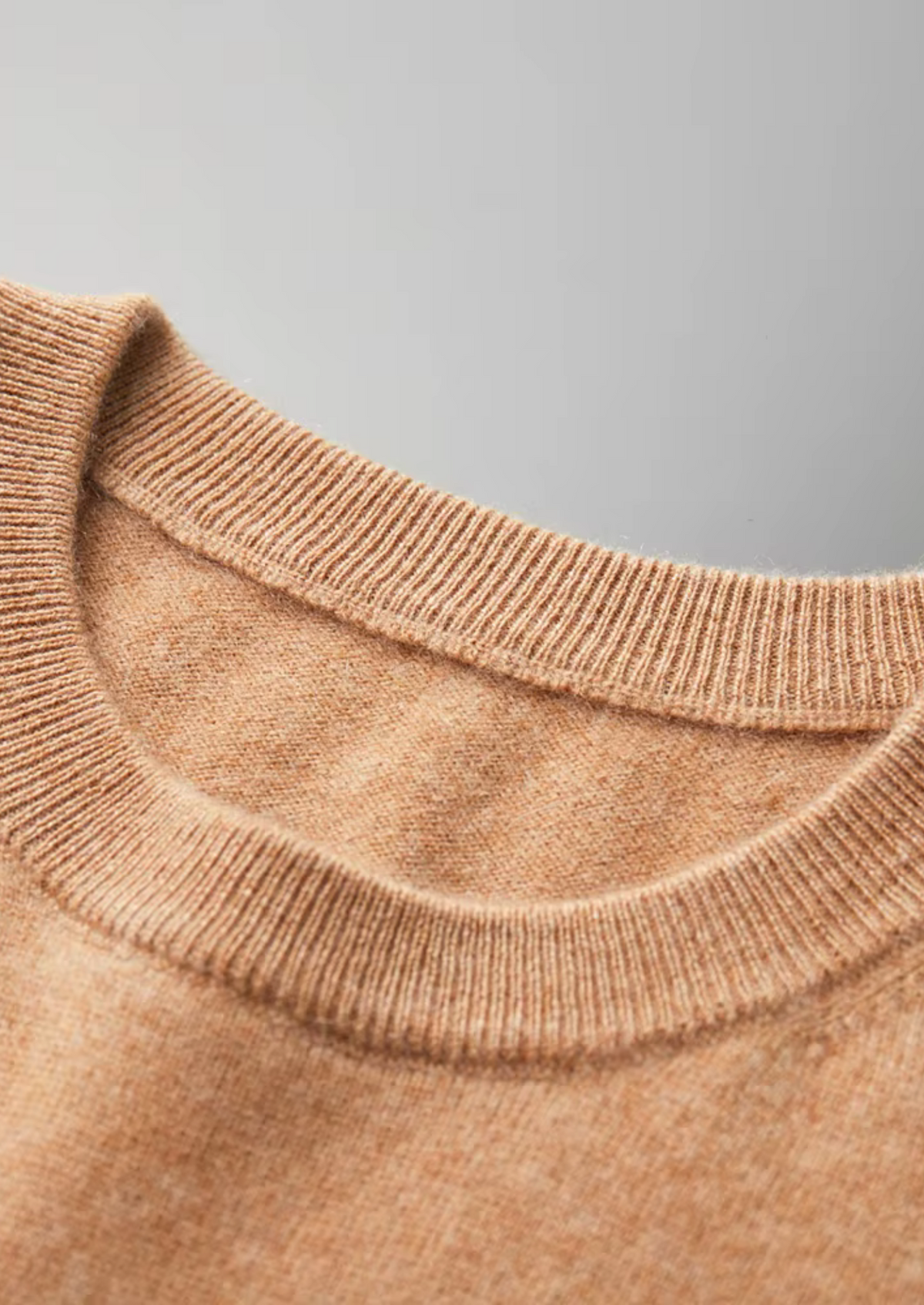 Premium Cashmere Classic Crewneck T-Shirt - Honey Mustard | Portovelli