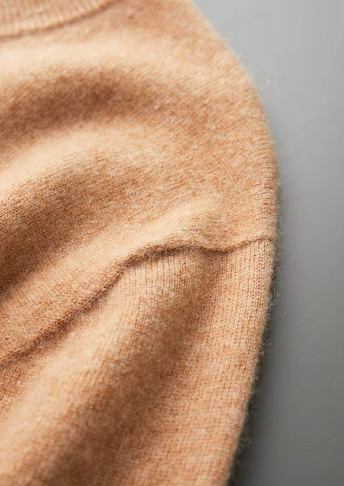 Premium Cashmere Classic Crewneck T-Shirt - Honey Mustard | Portovelli