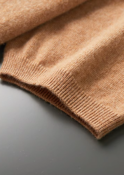 Premium Cashmere Classic Crewneck T-Shirt - Honey Mustard | Portovelli