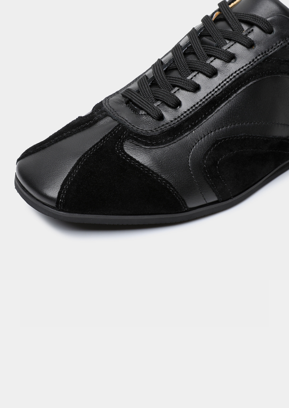 Black Retro Hybrid Suede Leather Runner | Portovelli