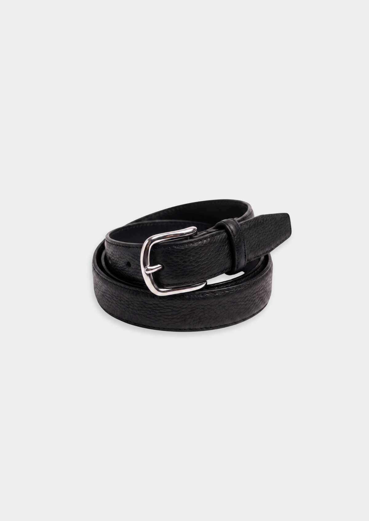 Black Essential Leather Belt | Portovelli