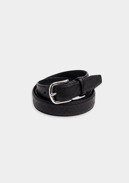 Black Essential Leather Belt | Portovelli