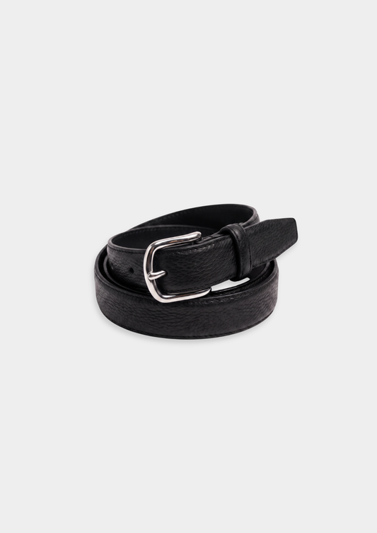 Black Essential Leather Belt | Portovelli