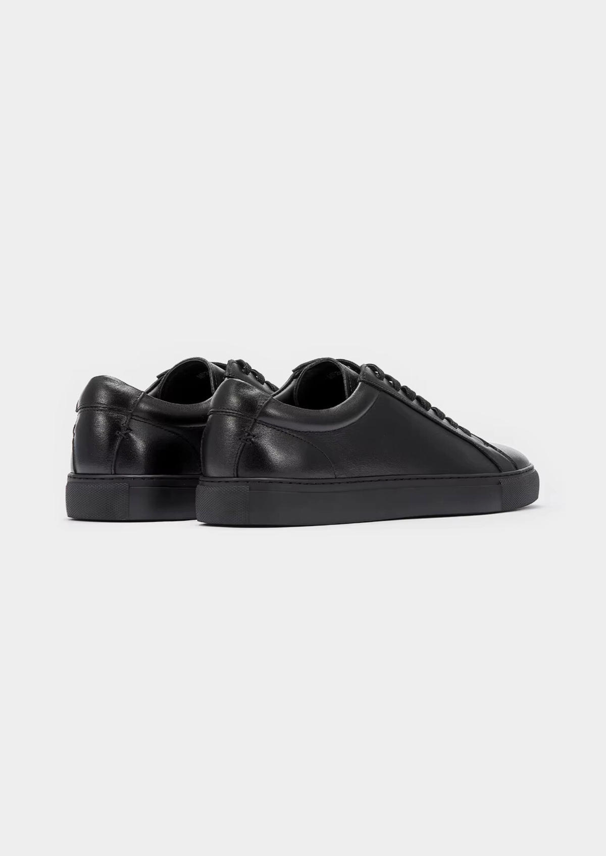 Black Essential Leather Sneaker | Portovelli