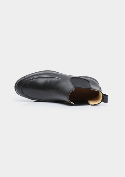Black Leather Chelsea Boot | Portovelli