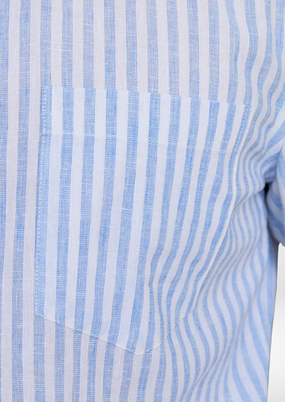 Portofino Striped Coastal Shirt - Light Blue | Portovelli