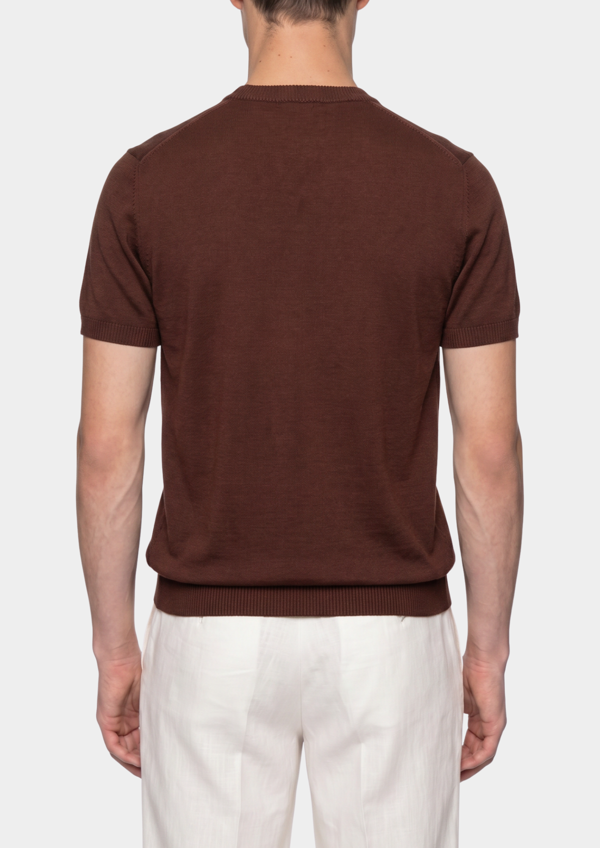 Essential Coffee Knitted Crewneck T-Shirt | Portovelli