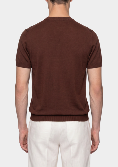 Essential Coffee Knitted Crewneck T-Shirt | Portovelli