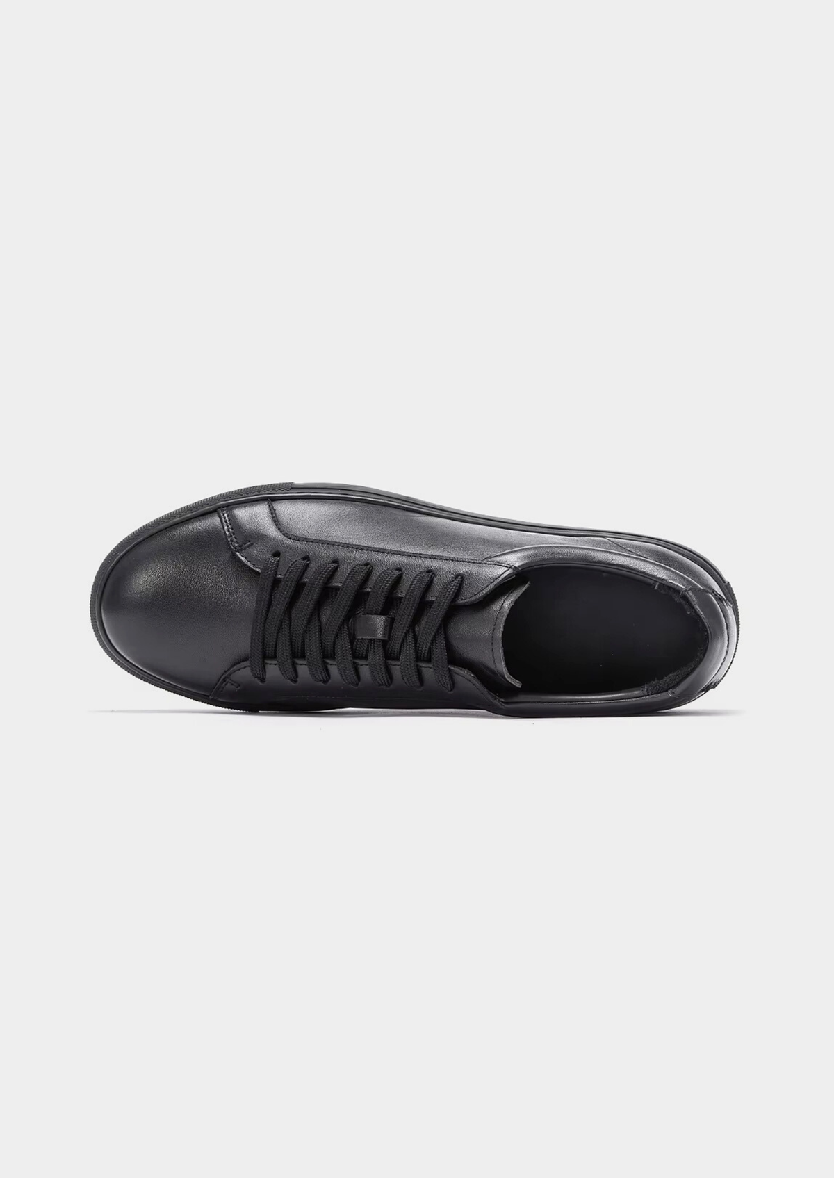 Black Essential Leather Sneaker | Portovelli