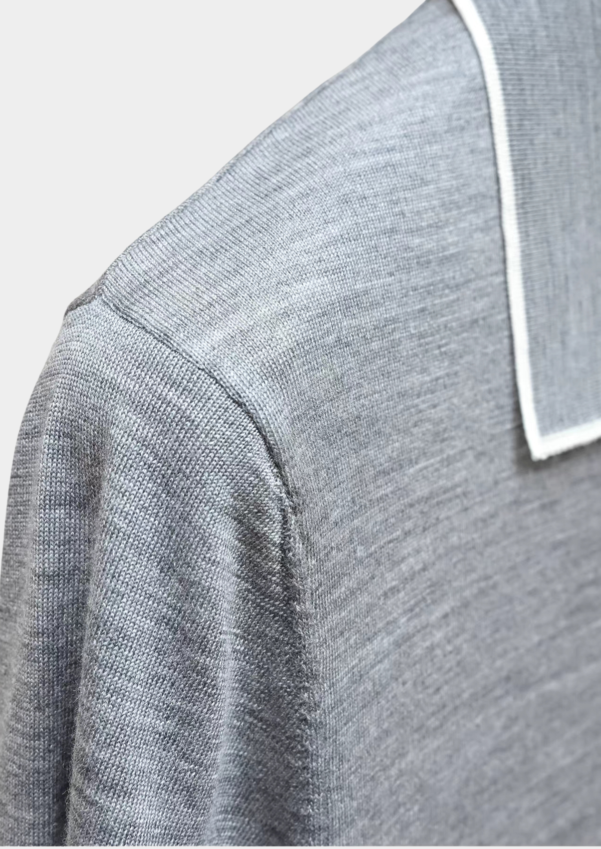 Ellis Light Gray Lightweight Polo Shirt | Portovelli
