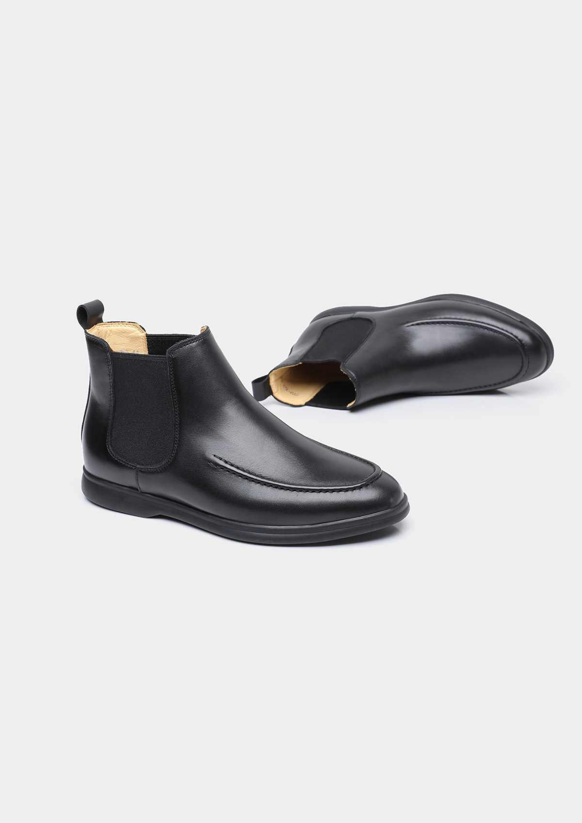 Black Leather Chelsea Boot | Portovelli