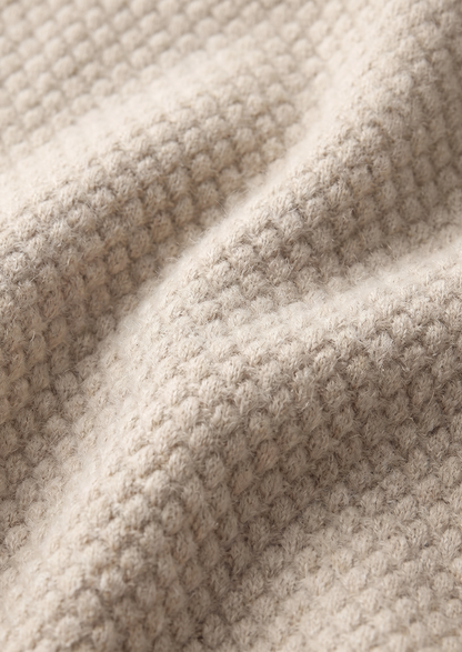 Premium Cashmere Ivory Two-Tone Polo | Portovelli