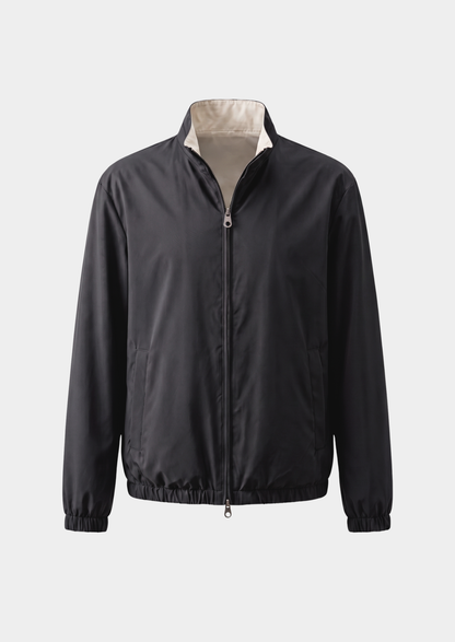 Black Technical Windbreaker Jacket | Portovelli