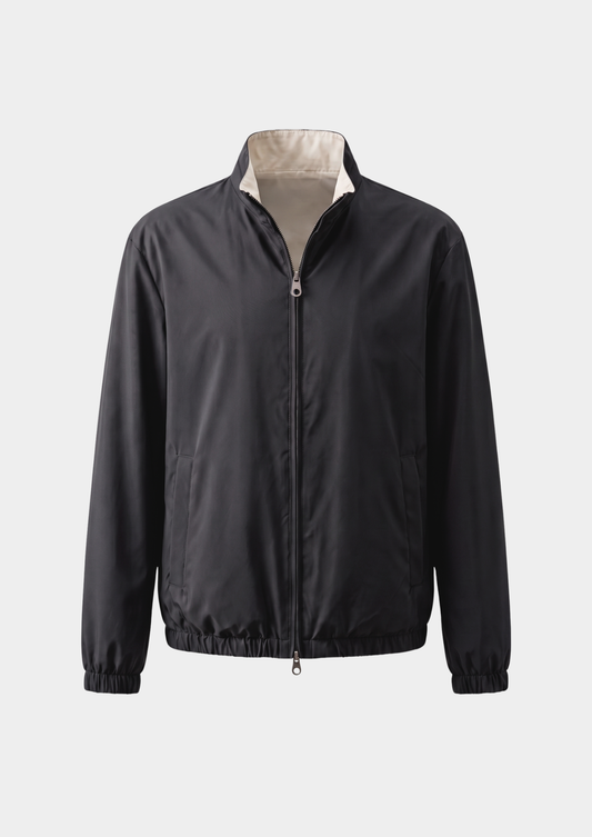 Black Technical Windbreaker Jacket | Portovelli