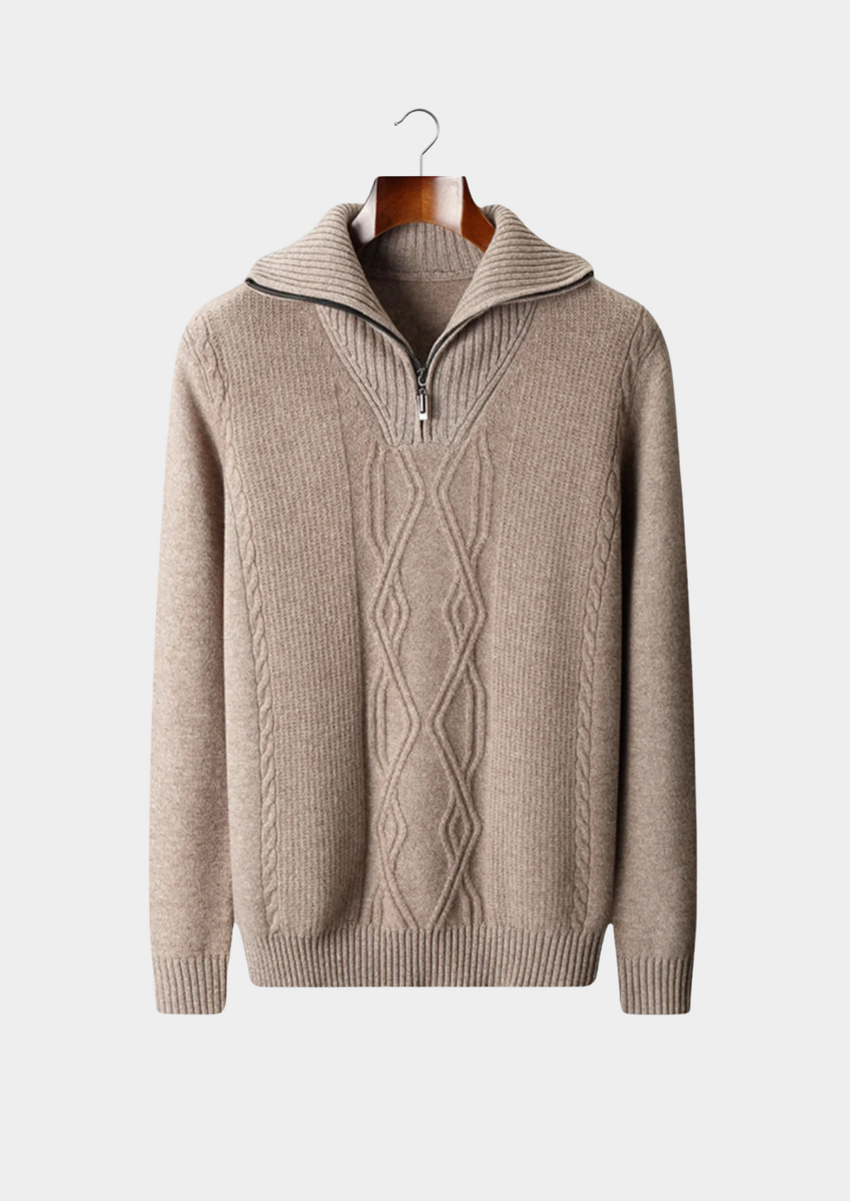 Pure Extra-Fine Merino Wool Half Zip Sweater | Portovelli
