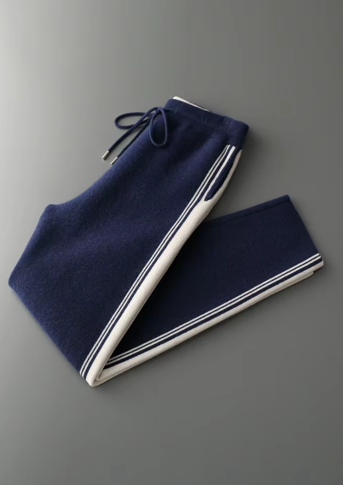 Pure Extra-Fine Merino Wool Navy Blue Damien Set | Portovelli