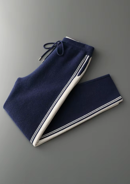 Pure Extra-Fine Merino Wool Navy Blue Damien Set | Portovelli
