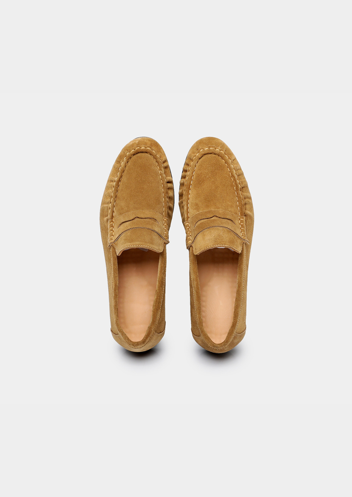 Caramel Classic Penny Suede Loafers | Portovelli