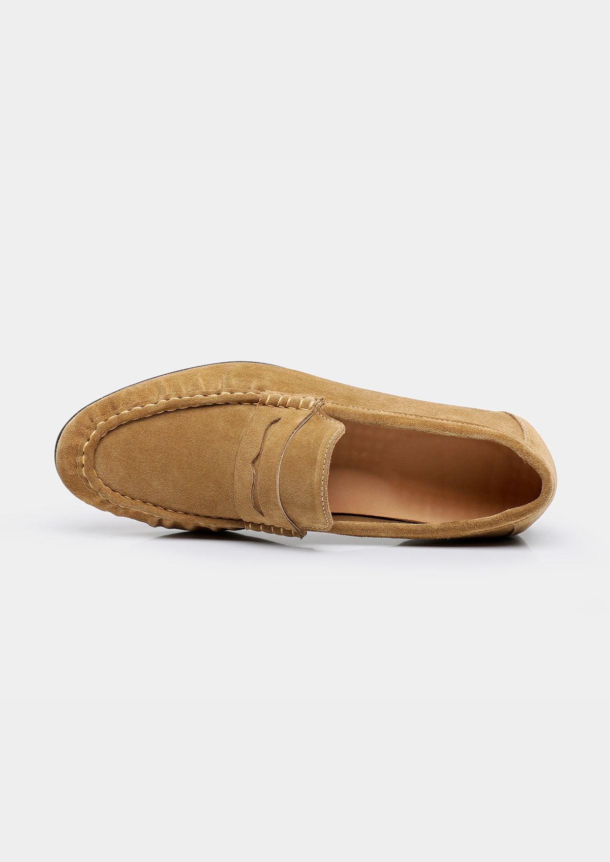 Caramel Classic Penny Suede Loafers | Portovelli