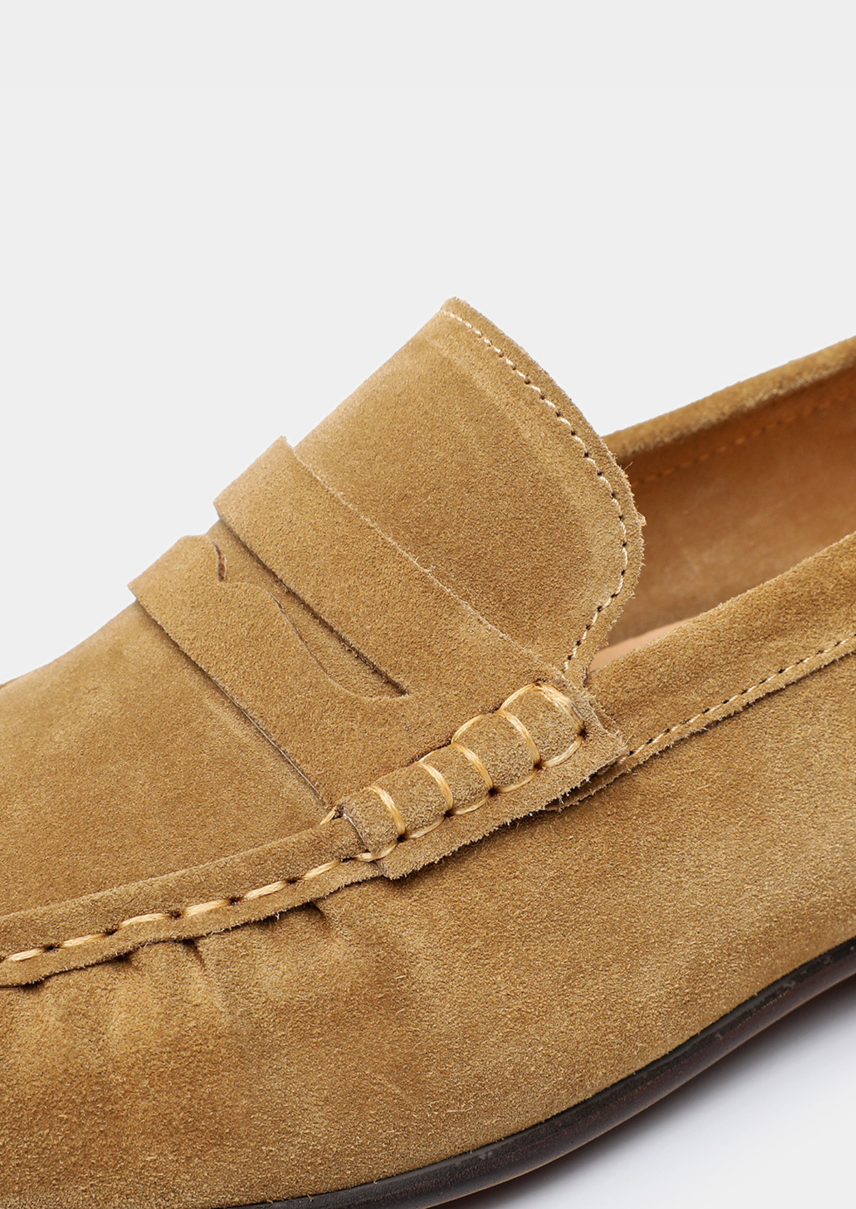 Caramel Classic Penny Suede Loafers | Portovelli