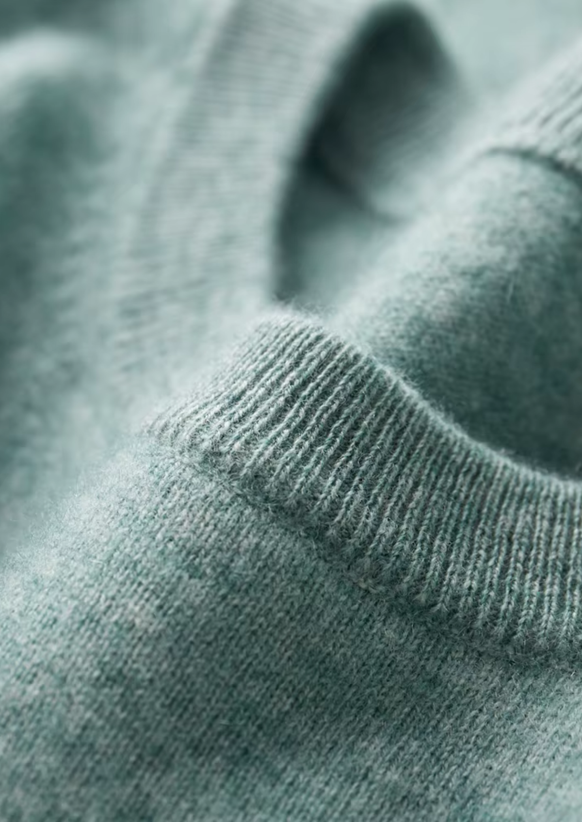Premium Cashmere Classic Crewneck T-Shirt - Verdant Slate | Portovelli