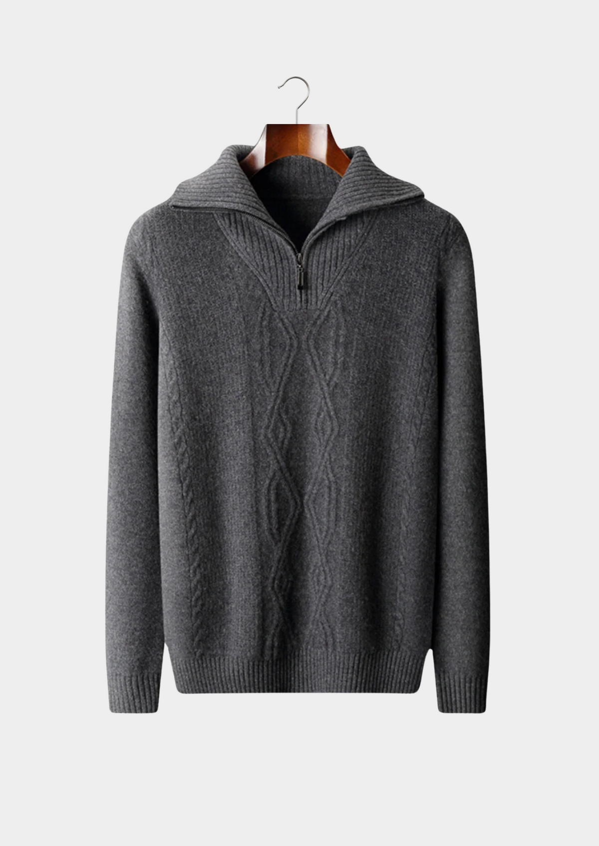 Pure Extra-Fine Merino Wool Half Zip Sweater | Portovelli