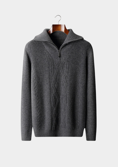 Pure Extra-Fine Merino Wool Half Zip Sweater | Portovelli