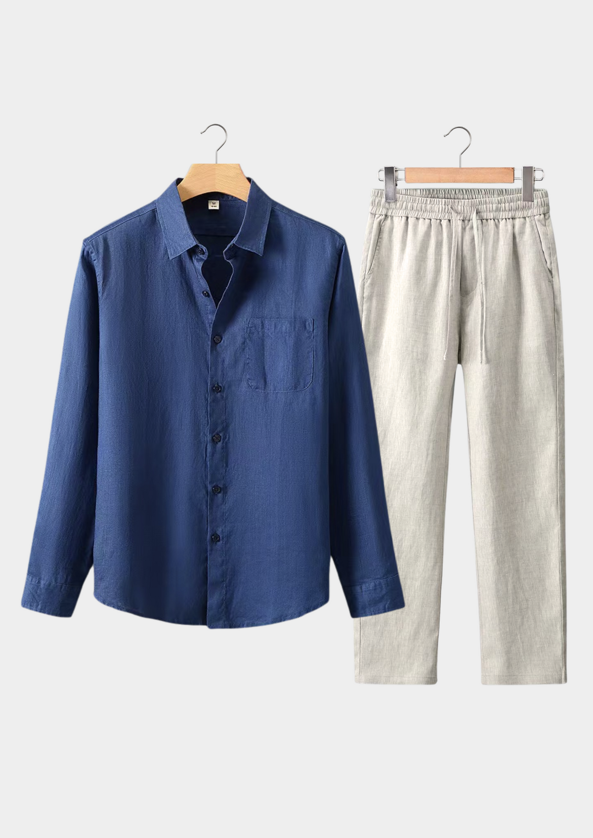 Dolcevita Longsleeve Summer Set - Navy Blue/beige | Portovelli
