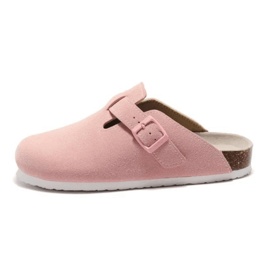 Portovelli Suede Boston Clogs - Pink