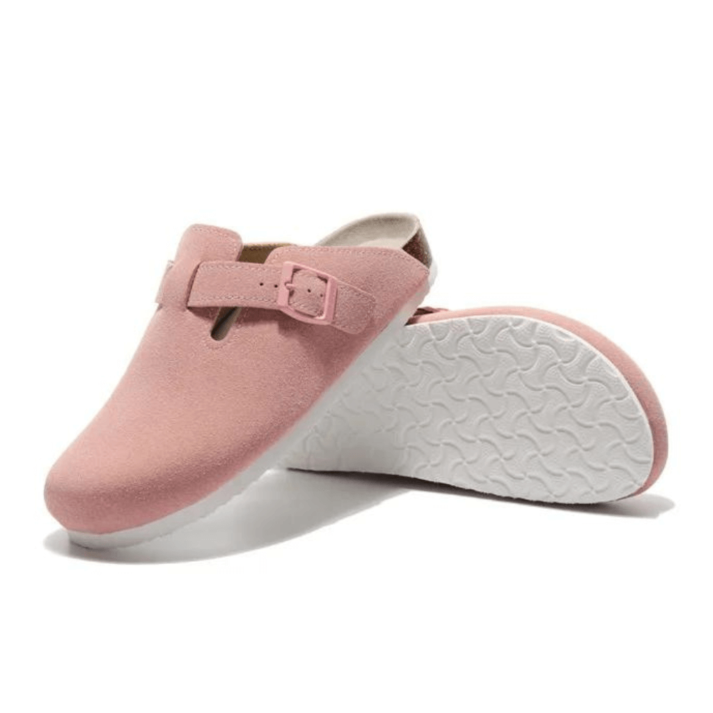 Portovelli Suede Boston Clogs - Pink
