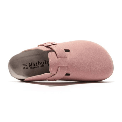 Portovelli Suede Boston Clogs - Pink