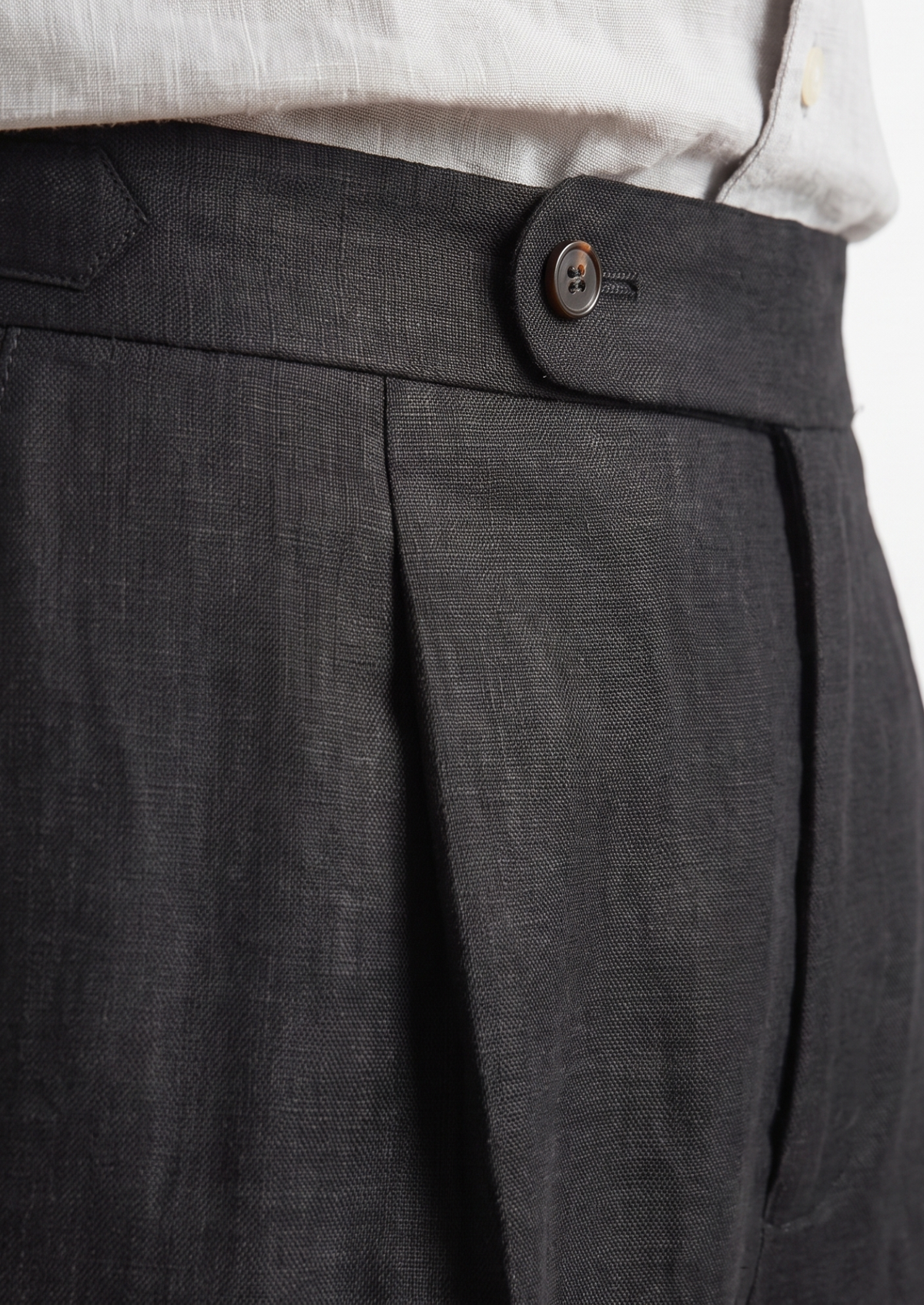 Tuscany Pleated Coastal Trousers - Black | Portovelli