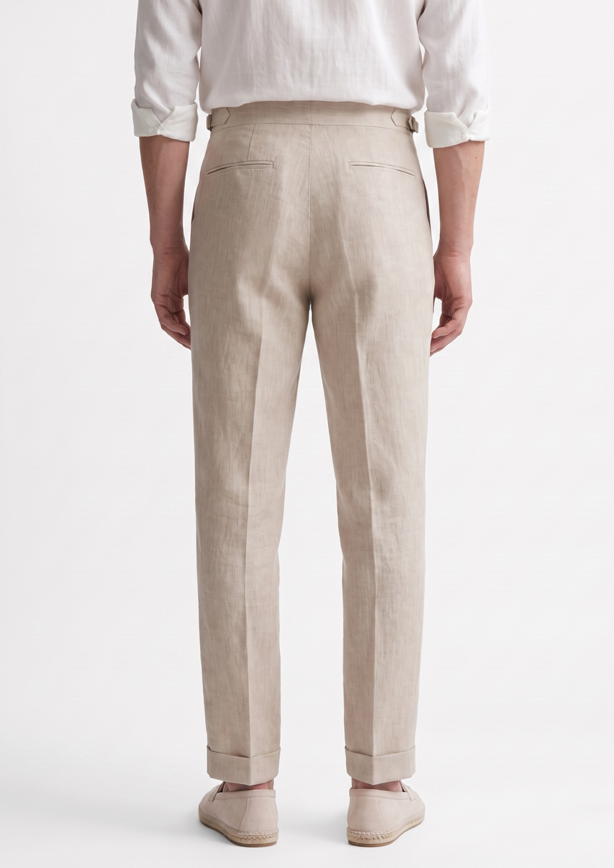 Tuscany Pleated Coastal Trousers - Ivory | Portovelli