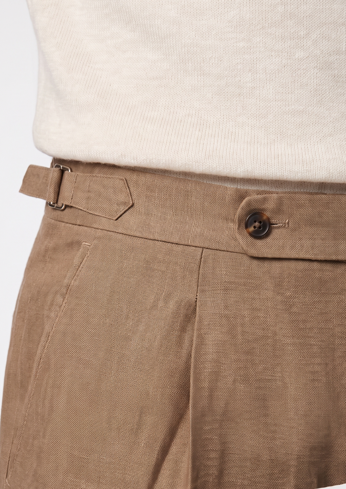 Tuscany Pleated Coastal Trousers - Caramel | Portovelli