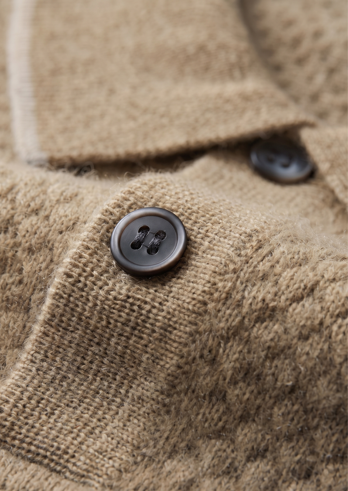 Premium Cashmere Beige Two-Tone Polo | Portovelli