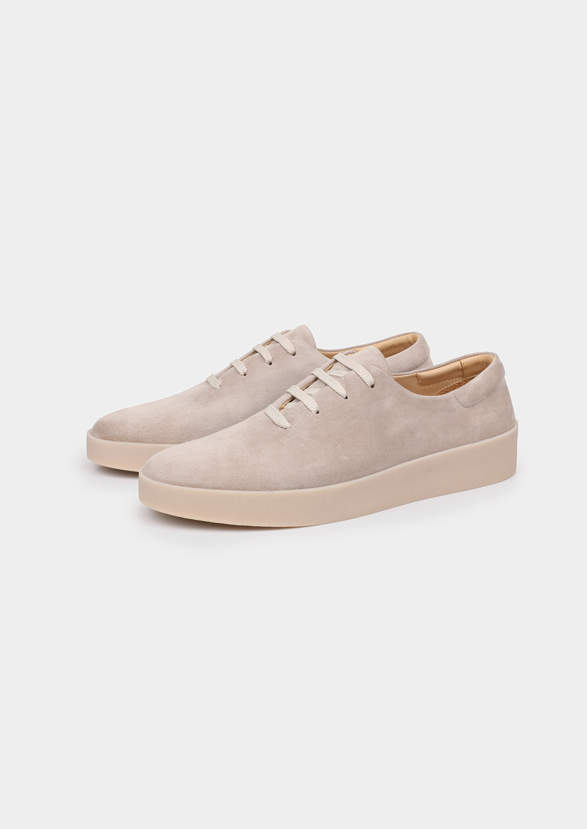 Light Gray Minimal Suede Sneakers | Portovelli