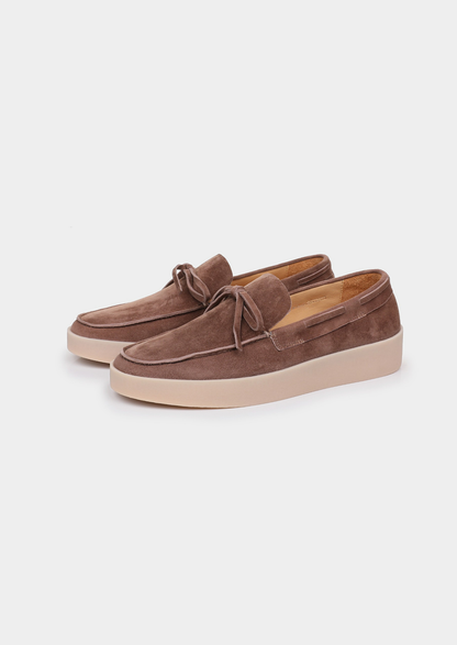 Chestnut Taupe Boat Loafers | Portovelli