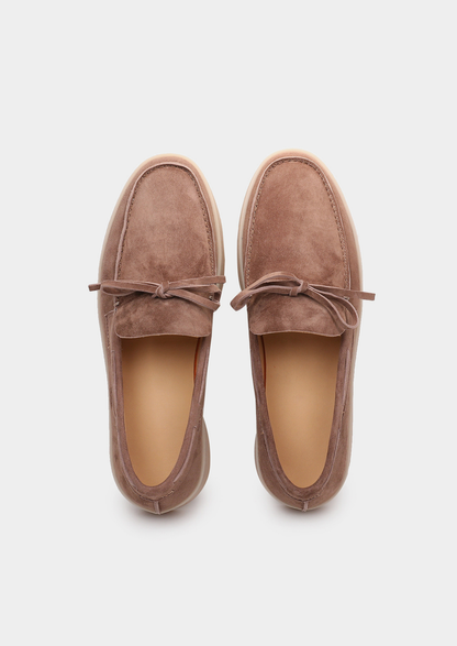 Chestnut Taupe Boat Loafers | Portovelli