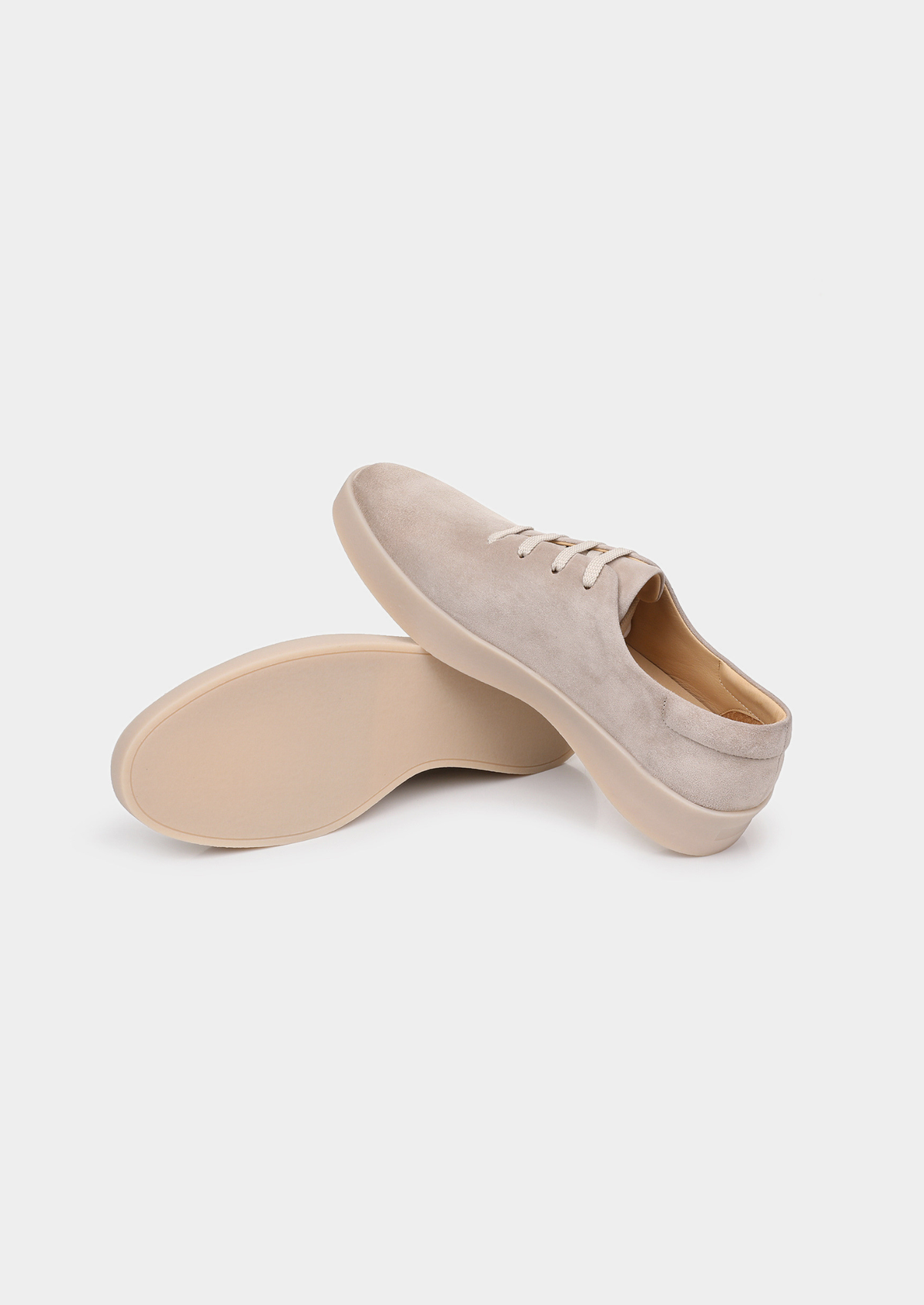 Light Gray Minimal Suede Sneakers | Portovelli