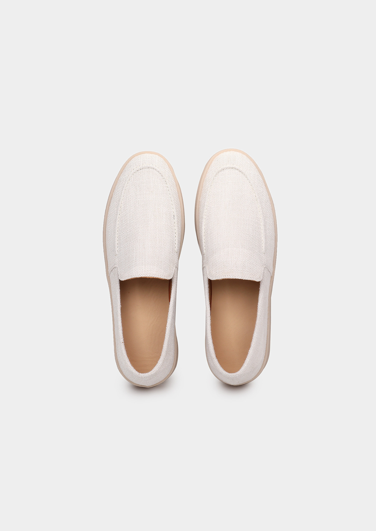 White Linen City Loafers | Portovelli