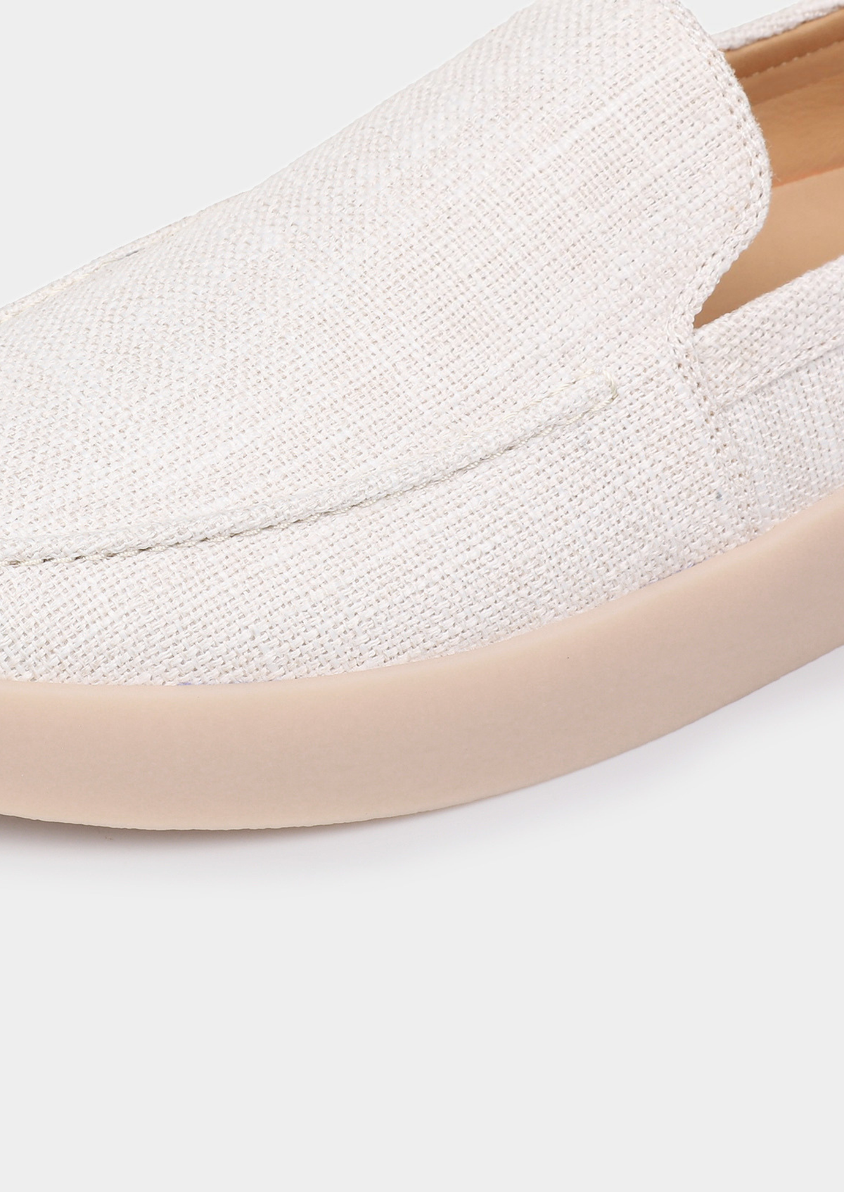 White Linen City Loafers | Portovelli