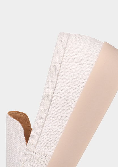 White Linen City Loafers | Portovelli