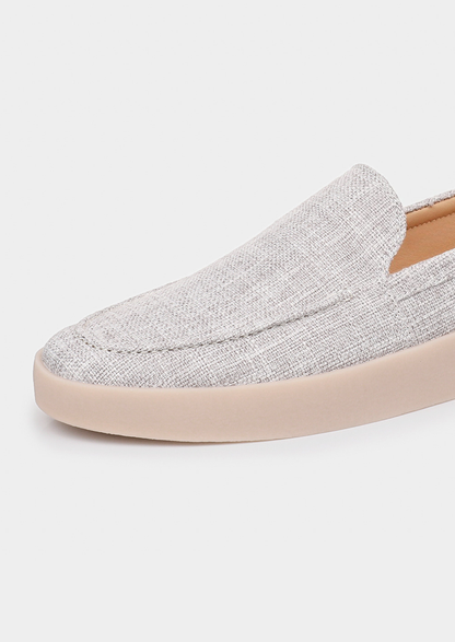 Gray Linen City Loafers | Portovelli