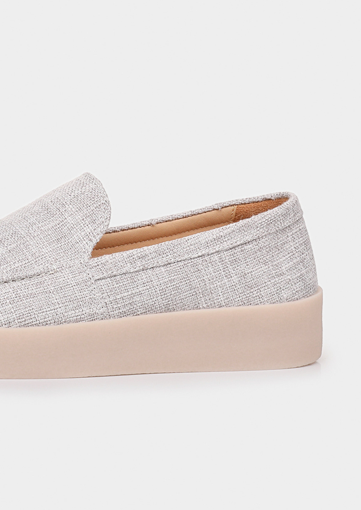 Gray Linen City Loafers | Portovelli