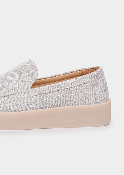 Gray Linen City Loafers | Portovelli