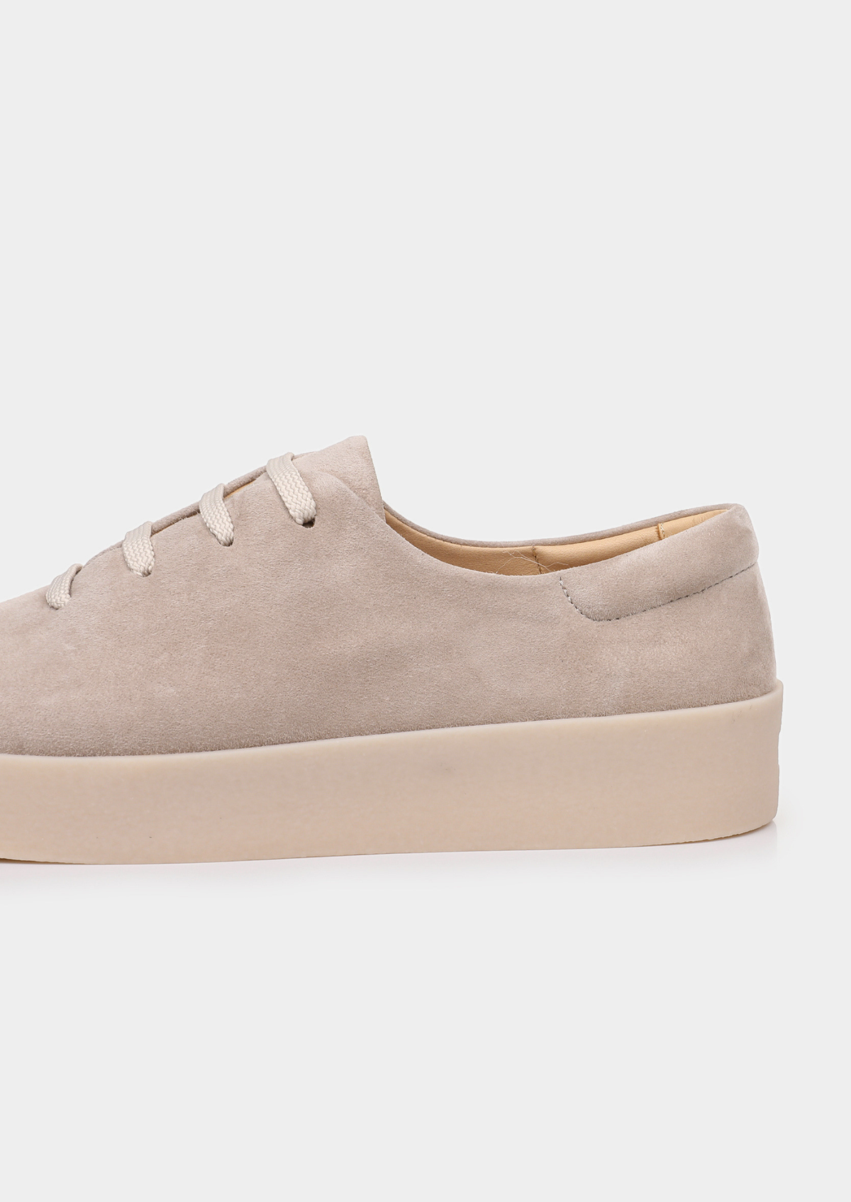 Light Gray Minimal Suede Sneakers | Portovelli
