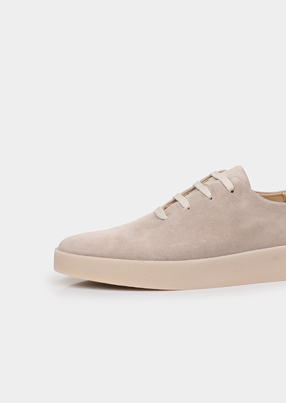 Light Gray Minimal Suede Sneakers | Portovelli