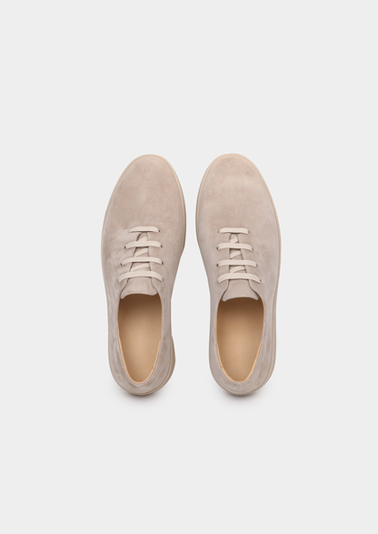 Light Gray Minimal Suede Sneakers | Portovelli